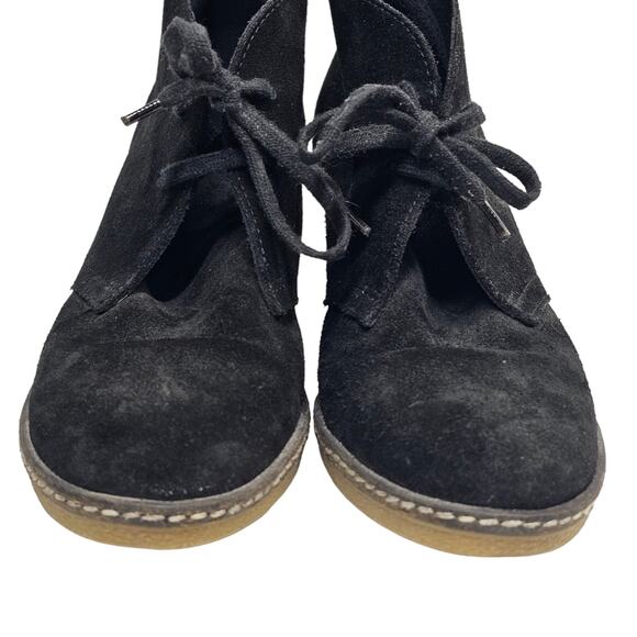 J. Crew MacAlister Wedge Boots Black Suede with Crepe Sole Size 7 - Picture 4 of 11
